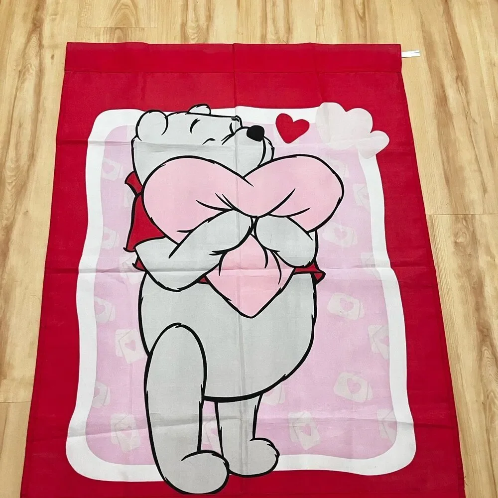VTG Disney Winnie The Pooh Be Mine Valentine's Day Decorative Yard Flag Banner